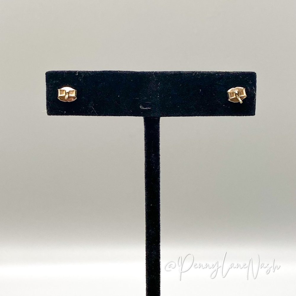 Vintage Gold Blunt Cylinder/Noodle Earrings - Picture 5 of 6
